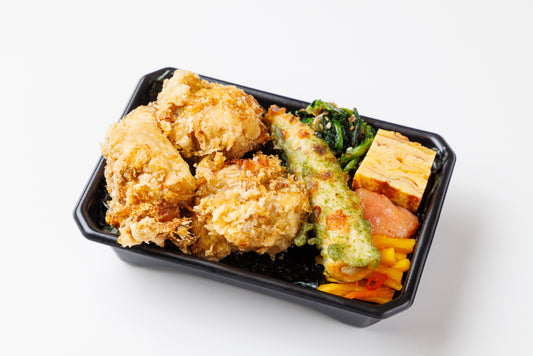 昆布漬けの花藻塩唐揚げ海苔弁当