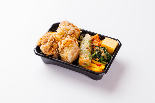 昆布漬けの花藻塩唐揚げ海苔弁当